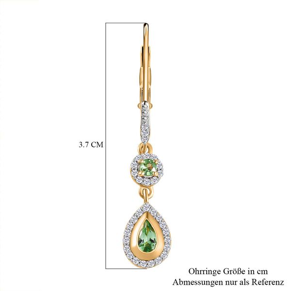 Merelani Mint-Granat Ohrringe, 925 Silber Gelbgold Vermeil ca. 1.11 ct image number 6
