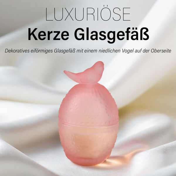 Premium Kollektion: Handgefertige Duftkerze im Glasgefäß, 18h Brenndauer, Rosa image number 2