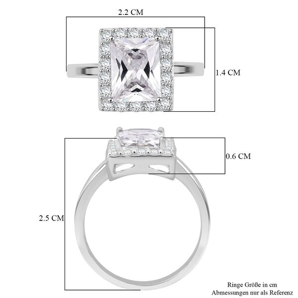 Lustro Stella Weißer Zirkonia Ring 925 Silber rhodiniert (Größe 19.00) image number 6