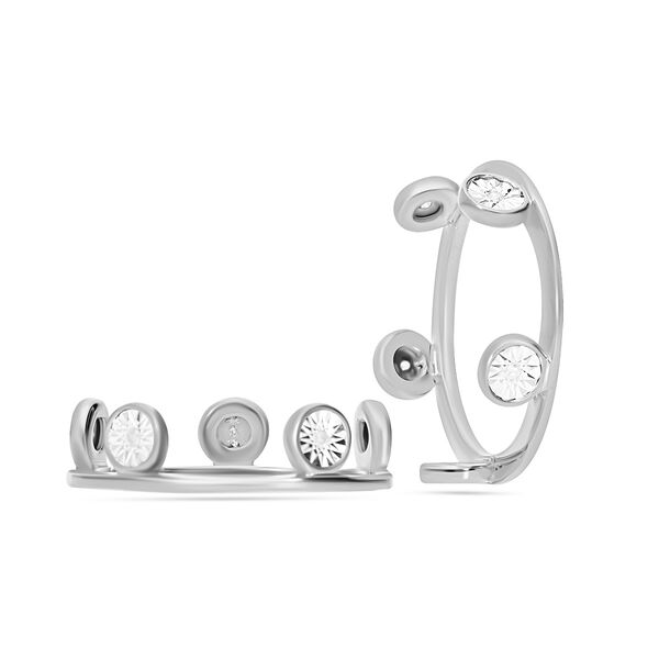 2er-Set- Diamant Ring, 925 Silber platiniert - 0,09 ct. image number 3