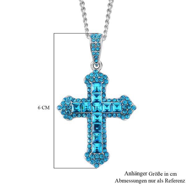 Hellblauer Kristall Halskette ca. 50 cm image number 6