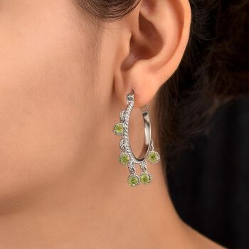 Peridot Creolen, Edelstahl ca. 2.99 ct