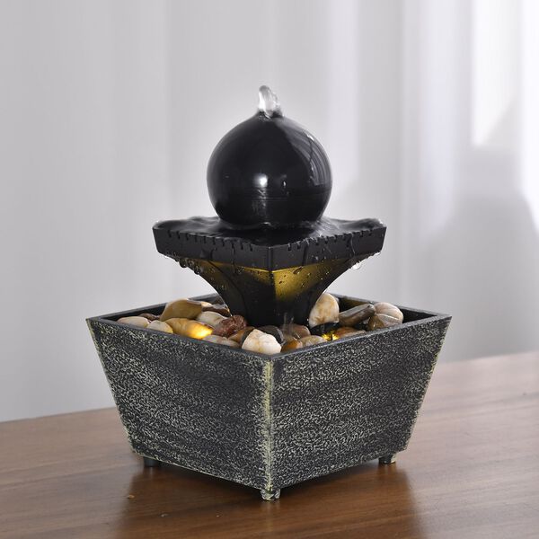 Mini Wasserbrunnen Kugel, Schwarz image number 2