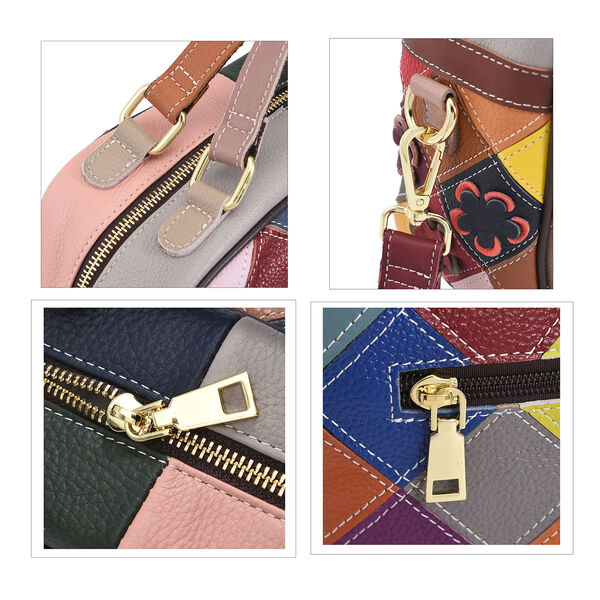 CHAOS BY ELSIE - Patchwork Crossbody Tasche aus 100% echtem Leder mit RFID Schutz, Gr&ouml;&szlig;e 26x12x22 cm, Mehrfarbig image number 5