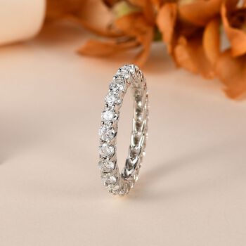 Moissanit Ring 925 Silber platiniert (Gr&ouml;&szlig;e 19.00) ca. 1,93 ct