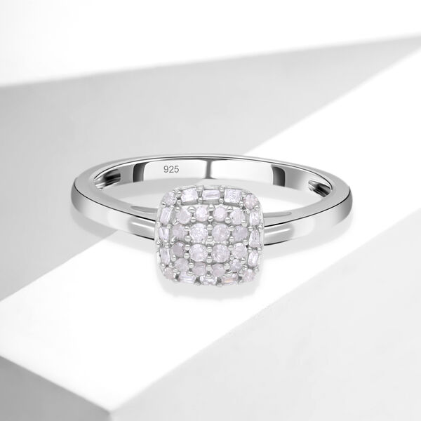 Diamant Ring, 925 Silber platiniert, ca. 0.25 ct image number 2