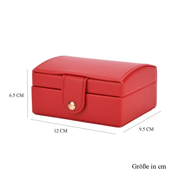 PU-Schmuckkästchen, 12x9,5x6,5cm, Rot image number 6
