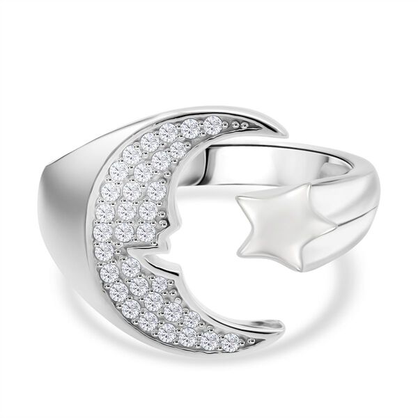 Lustro Stella Weißer Zirkonia Ring 925 Silber rhodiniert (Größe 17.00) image number 0