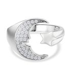 Lustro Stella Weißer Zirkonia Ring 925 Silber rhodiniert (Größe 17.00)