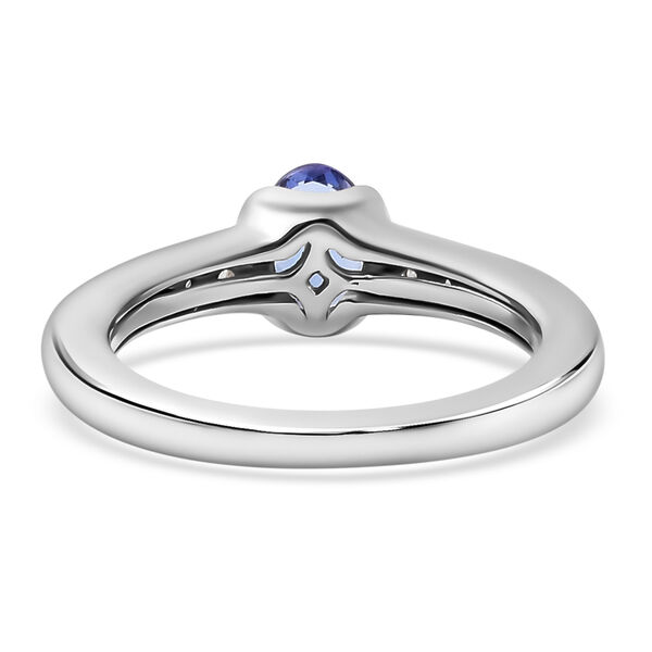 Tansanit und Zirkon Ring 925 Silber Bicolor  ca. 0,77 ct image number 6