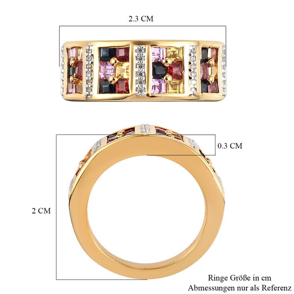 Roter und gelber Saphir-Ring, 925 Silber vergoldet  ca. 1,46 ct image number 6