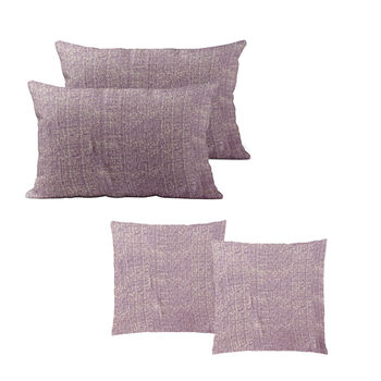 4-teiliges Set - Elegante melierte Kissenh&uuml;llen aus hypoallergener und atmungsaktiver Mikrofaser, 2x 40x40 cm und 2x 40x80 cm, Lavendel