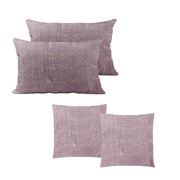 4-teiliges Set - melierte Kissenh&uuml;llen aus Mikrofaser, 2x 40x40 cm und 2x 40x80 cm, T&uuml;rkis