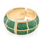 Emaille-Armreif mit Karomuster, ca. 18,5 cm, gr&uuml;n emailliert