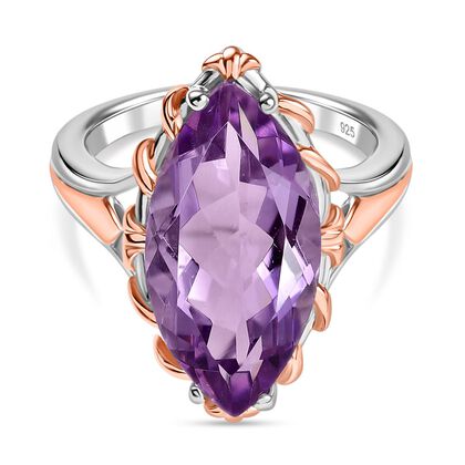 AA Rose De France Amethyst Ring, 925 Silber rhodiniert, (Gr&ouml;&szlig;e 19.00) ca. 7.64 ct