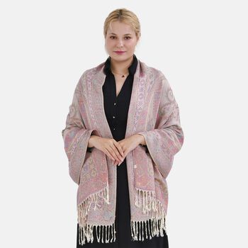  Paisley scarf size: 170cmX70m color: pink base with Flower Material:100% viscoseweight: 170g 