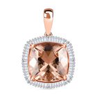 AAA Morganit, Weißer Diamant Anhänger 585 Gold ca. 6,72 ct.