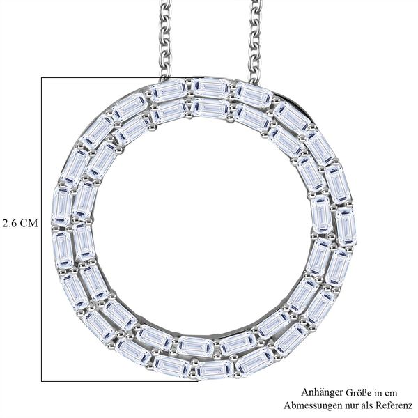 LUXURIANT SGL zertifizierter SI-GH Labor Diamant Anhänger mit 50cm Kette, 925 Silber rhodiniert - 2 ct. image number 5