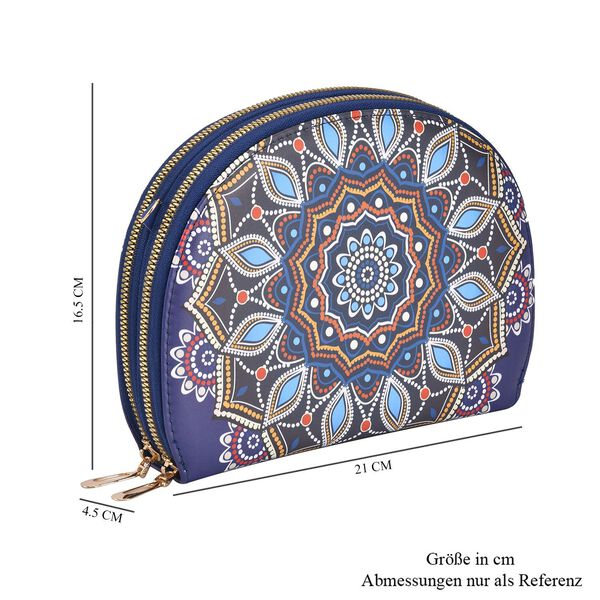 Umh&auml;ngetasche mit Multi-F&auml;chern und RFID Schutz im Blumenmuster, 21x16,5x4,5 cm, Blau image number 10