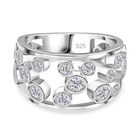 Moissanit Ring 925 Silber platiniert (Größe 17.00) ca. 1,10 ct