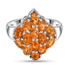 Salamanca Feueropal-Ring, 925 Silber platiniert (Größe 20.00) ca. 2.23 ct