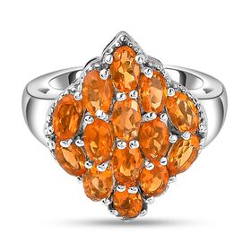 Salamanca Feueropal-Ring, 925 Silber platiniert  ca. 2,23 ct