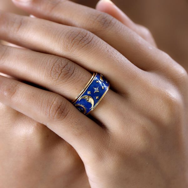 Emaillierter Anti-Stress-Spinning-Ring mit Himmelsk&ouml;rper image number 3