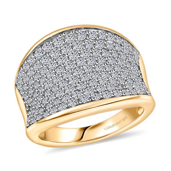 LUXURIANT DIAMOND - Lab Grown Diamant SI-GH SGL zertifiziert Ring 925 Silber 750 Gelbgold Vermeil (Gr&ouml;&szlig;e 18.00) ca. 1.50 ct image number 4