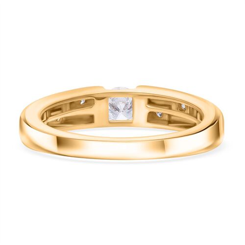 LUXURIANT DIAMOND - Lab Grown Diamant SI-GH SGL zertifiziert Ring 925 Silber Rhodiniert und 750 Gelbgold Vermeil (Größe 18.00) ca. 0.50 ct image number 4