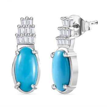 AA Sleeping Beauty T&uuml;rkis und Diamant Ohrringe - 1,25 ct.