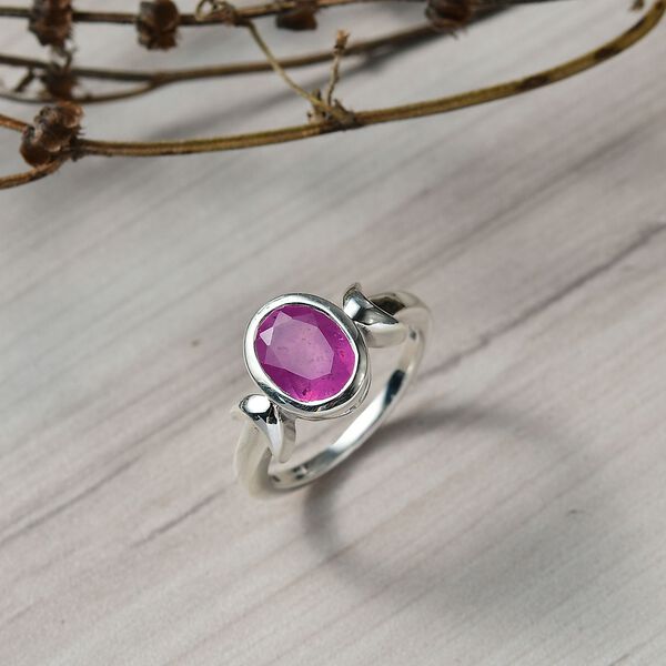 D'Joy Ilakaka Rosa Saphir (Fissure gefüllt) Ring 925 Silber rhodiniert (Größe 17.00) ca. 3,82 ct image number 1
