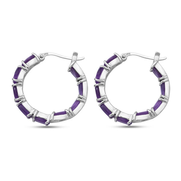 Lusaka Amethyst Creolen 925 Silber platiniert ca. 7,56 ct image number 3