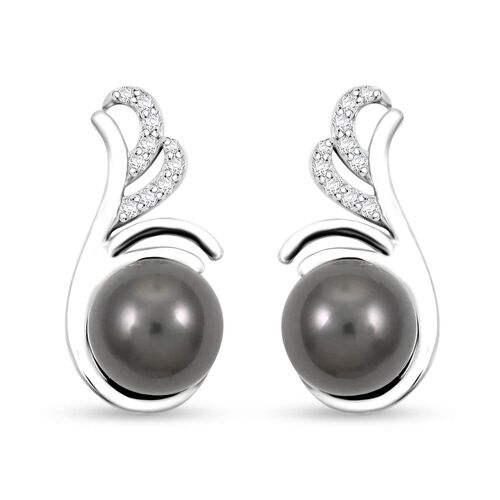 ILIANA zertifiziert und geprüft AAA Tahiti Perle und Diamant (SI) Ohrringe in 750 Weißgold image number 0