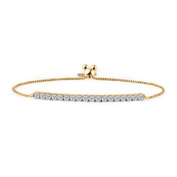 LUXURIANT SI-GH Labor Diamant 26,75cm Armband, 925 Silber 750 Gelbgold Vermeil - 1 ct.