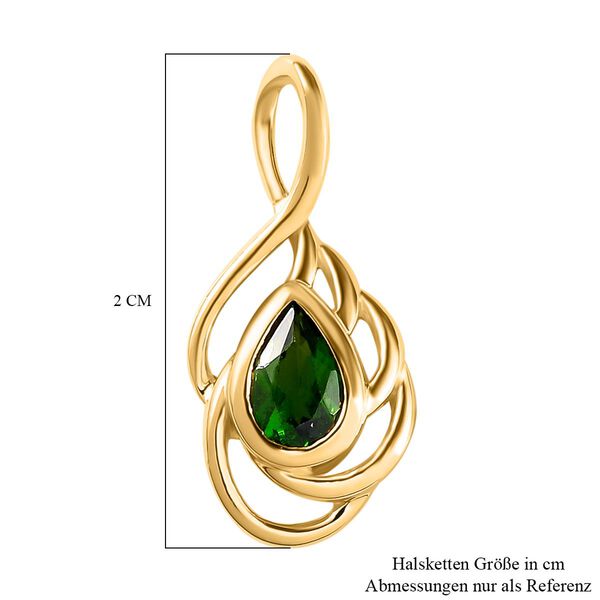 Nat&uuml;rlicher Chromdiopsid Anh&auml;nger, 925 Silber vergoldet ca. 0,46 ct image number 6