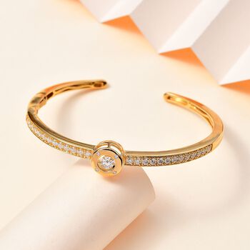 Moissanit Armreif, 925 Silber 750 Gelbgold Vermeil