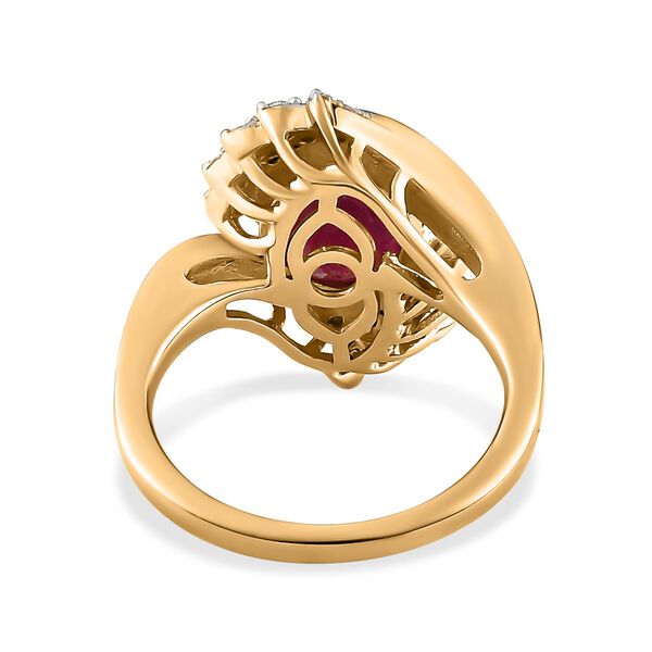 Afrikanischer Rubin und Zirkon-Ring - 3,10 ct. image number 6