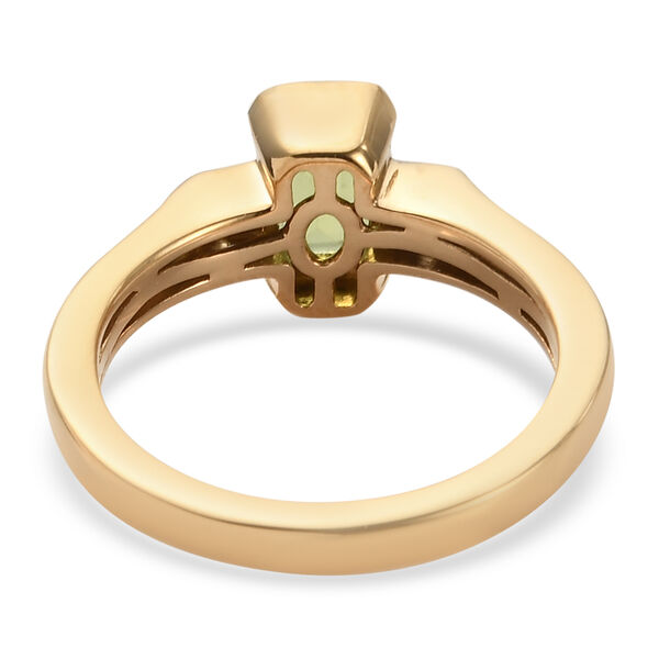 Nat&uuml;rlicher Peridot und Zirkon Solit&auml;r Ring 925 Silber vergoldet  ca. 1,00 ct image number 6