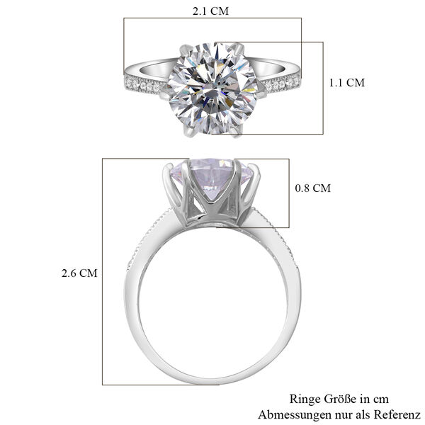 Lustro Stella - Wei&szlig;er Zirkonia-Ring, 925 Silber rhodiniert  ca. 0,84 ct image number 4