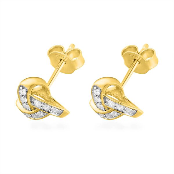 Weiße Diamant-Ohrringe, 925 Silber vergoldet - 0,25 ct. image number 4