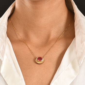 D'Joy Sunset Triplett Quarz und Zirkon 50cm Halskette - 4,11 ct.