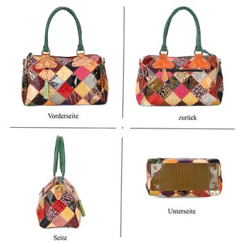 Chaos by Elsie -  Echtleder Handtasche mit RFID-Schutz, Gl&auml;nzendes Krokodil-Pr&auml;gungsmuster, 33x17x20 cm