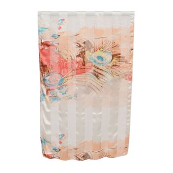 LA MAREY 100% Maulbeerseiden Schal, Apricot und wei&szlig;