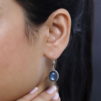 AAA Labradorit Ohrringe 925 Silber rhodiniert ca. 12,63 ct.