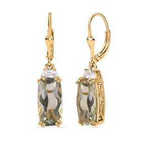 AA Prasiolith und Topas Ohrringe - 9,51 ct.