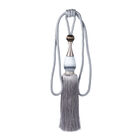 2er-Set Vorhang Raffhalter Quasten, Länge 46 cm, Silber