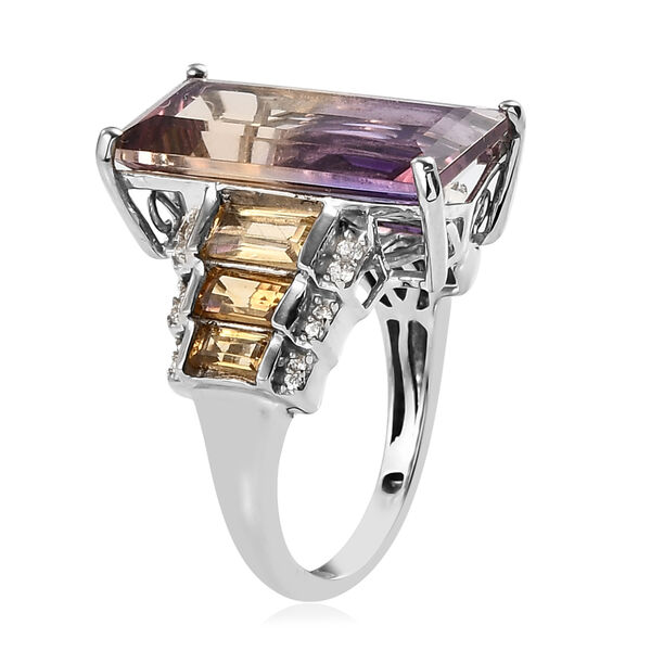 Ametrin und Mehrfarbige Edelstein-Ring, 925 Silber platiniert  ca. 10,55 ct image number 4
