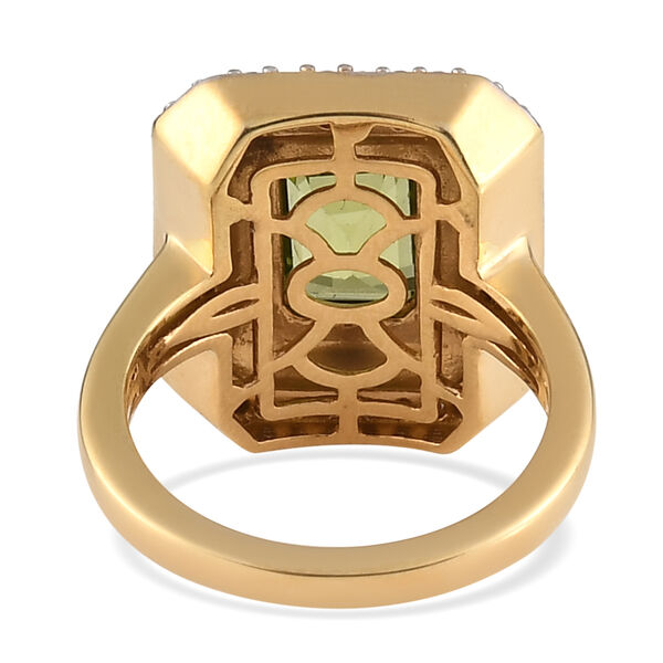 Nat&uuml;rlicher Peridot und Zirkon-Ring, 925 Silber vergoldet  ca. 1,68 ct image number 6