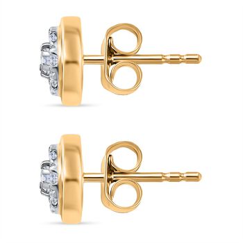 LUXURIANT SI-GH Labor Diamant Ohrringe, 925 Silber Gelbgold Vermeil - 0,50 ct.