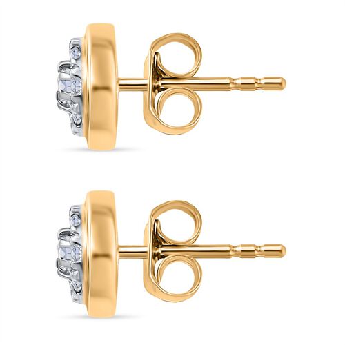 LUXURIANT DIAMOND- SI-GH Labor Diamant Ohrringe, 925 Silber Gelbgold Vermeil - 0,50 ct. image number 4